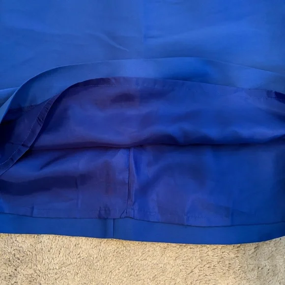 Kate Spade Royal Blue A Line Mini Dress V Neck Gold Zipper Women's Size‎ 4 - Picture 7 of 11